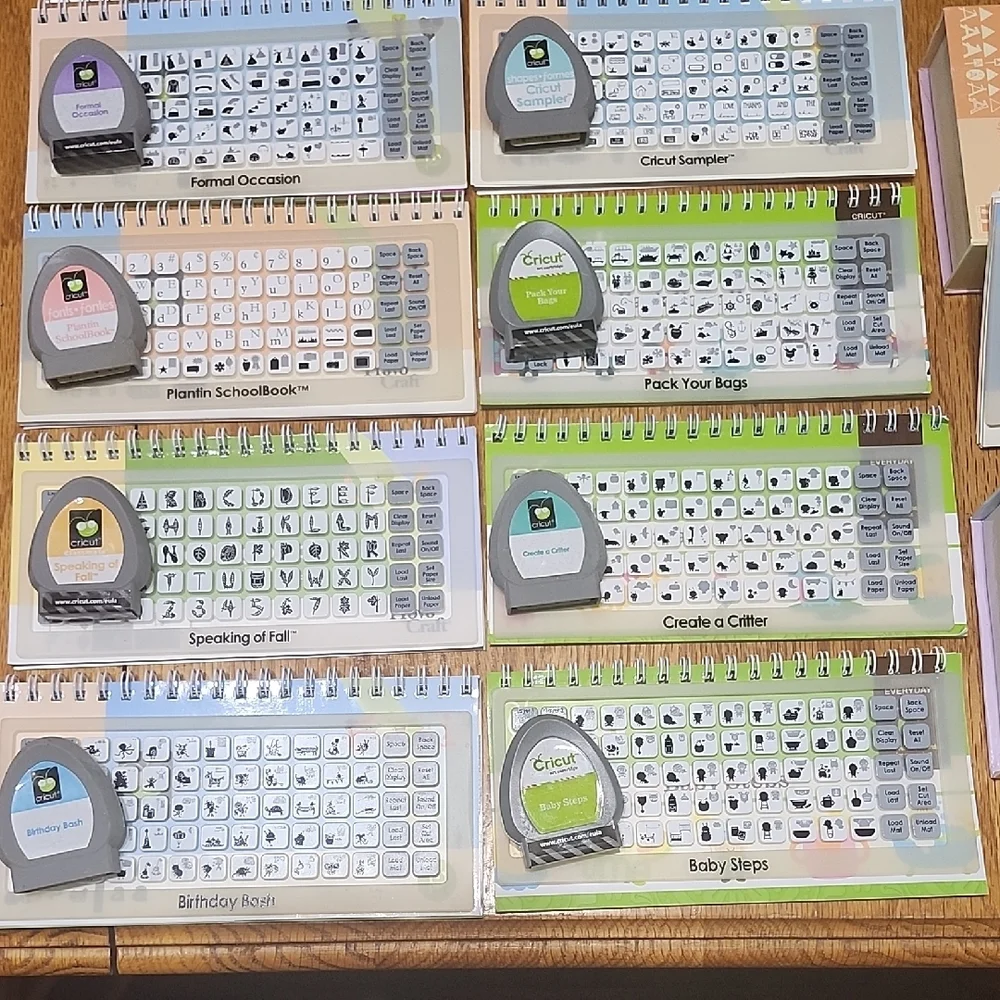Cricut Cartridge lot 12 Plantin Charmed Birthday Baby Sampler Sports Fall Fonts